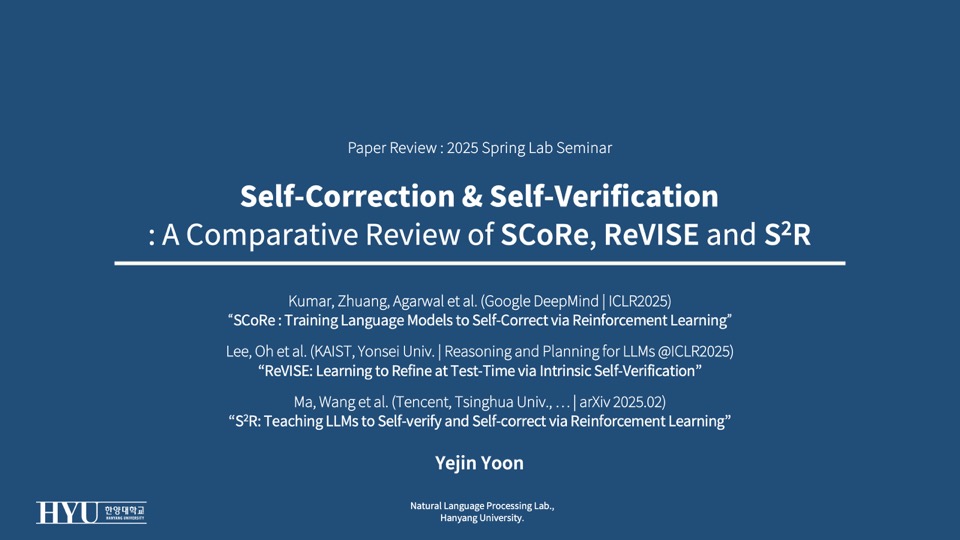 Self-Correction & Self-Verification
